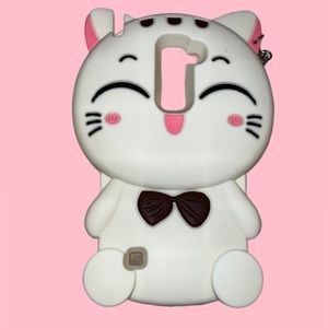 🐱LG 3D White Cat Cartoon Silicone Rubber Phone Case